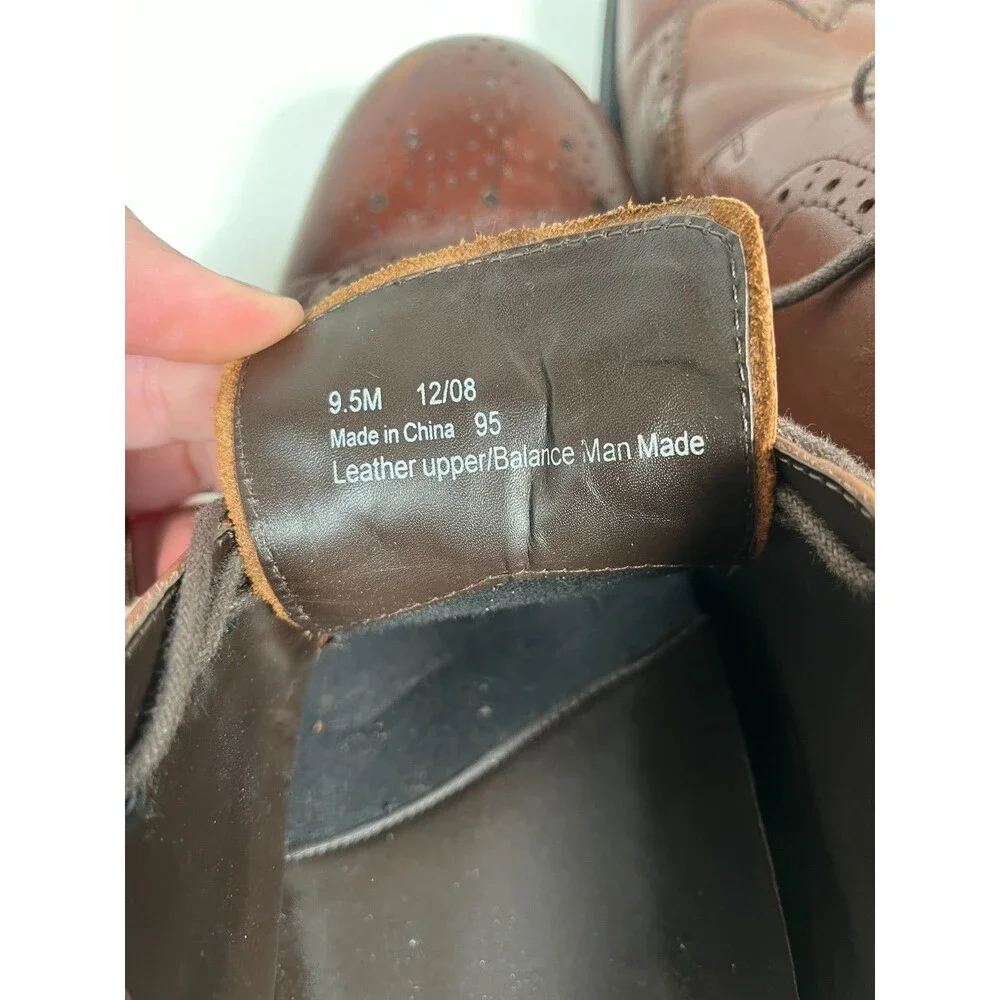 Banana Republic Brown Leather Dress Shoes Men's Size 9.5 Wingtips Oxfords
